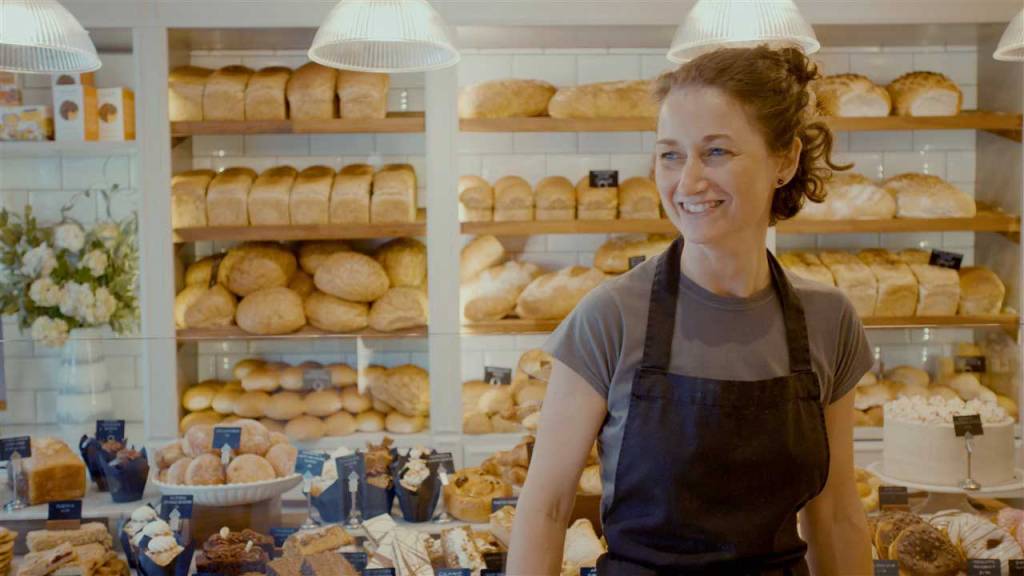 Baker in her bakery