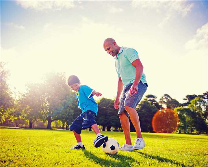 Senior citizen playing with grandchilderen